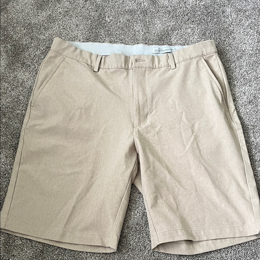 Greg Norman Collection Beige Flat Front Shorts